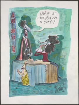 Pintura original Vampiros: "Diabético y Café"